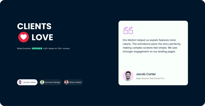 Divi click animation examples