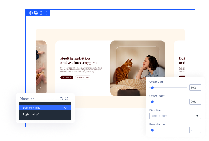 Divi Horizontal Scroll Animation Direction Settings by DiviMotion