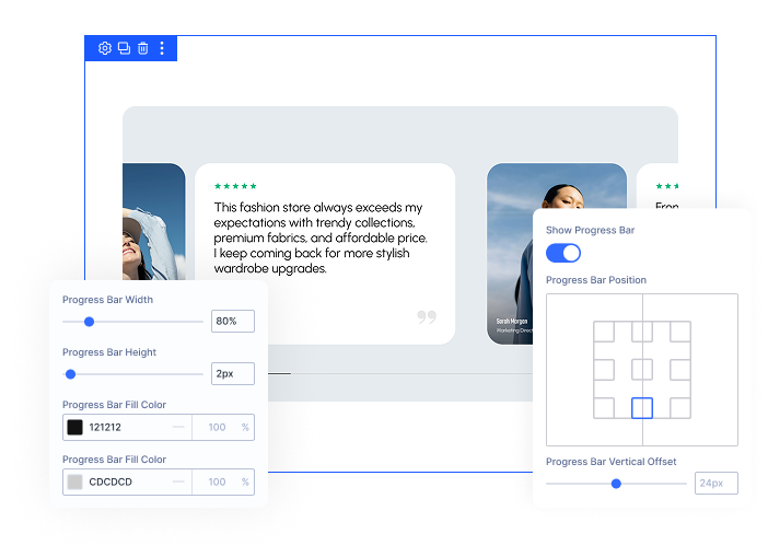 Divi Horizontal Scroll Animation Progress Bar Settings by DiviMotion