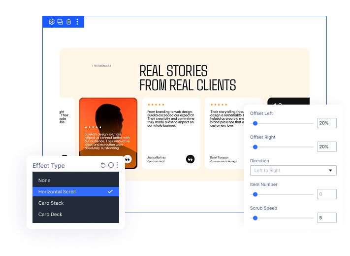 divi-horizontal-scroll-effect-animation Divi Horizontal Scroll Effect Animation by DiviMotion
