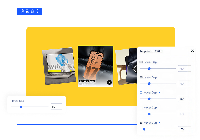 Divi Elastic Cards Fan Layout