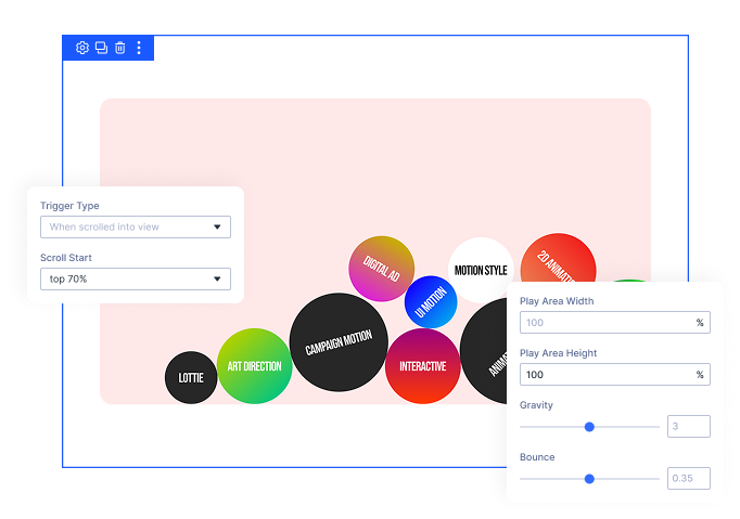 divi-gravity-box-physics-animation Divi Gravity Box physics animation by DiviMotion