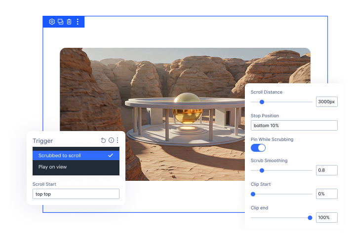 divi-scroll-video-animation-scrub-and-pin-settings Divi Scroll Video Animation Scrub and Pin Settings