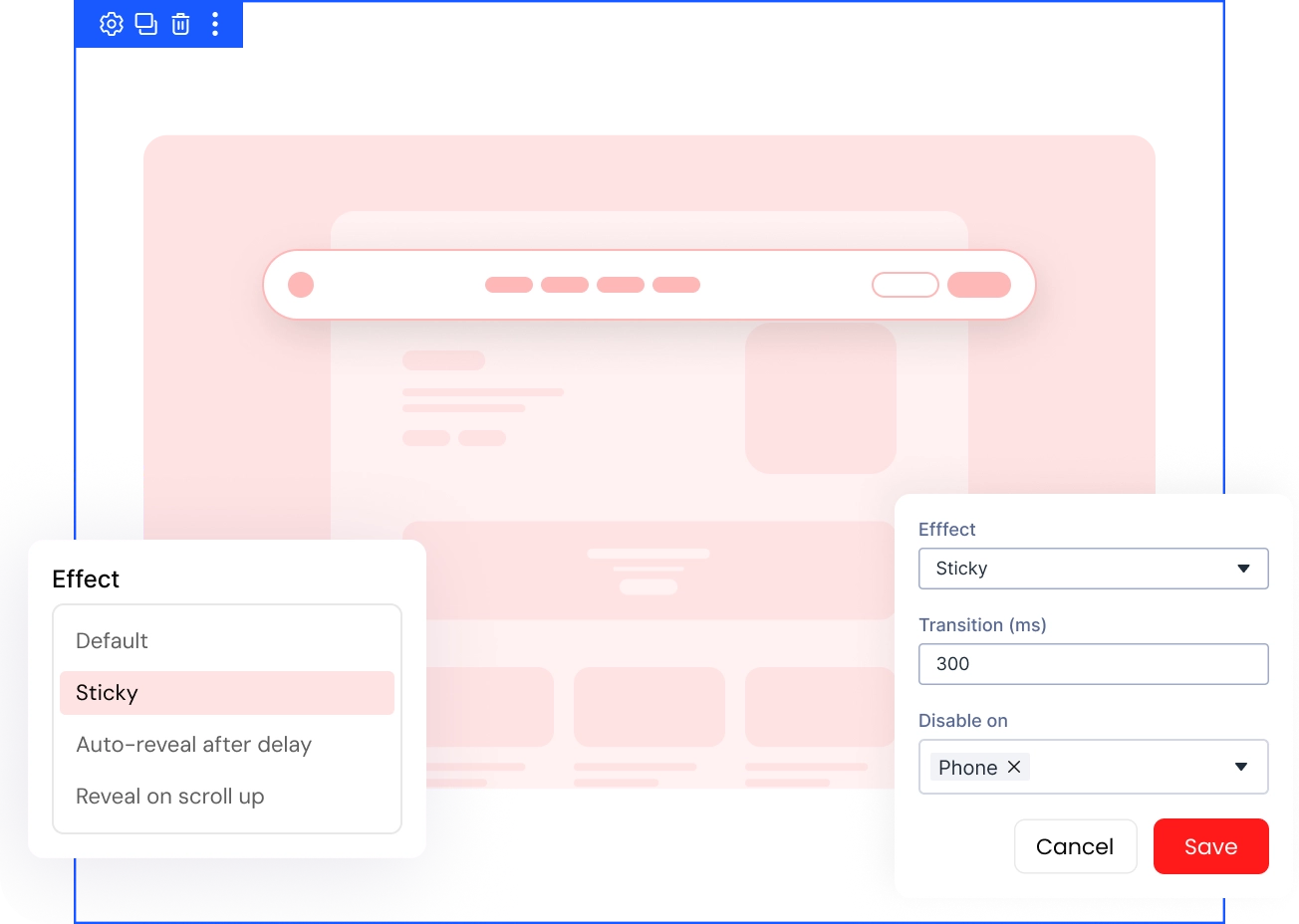 Divi Header Scroll Effects animation by DiviMotion