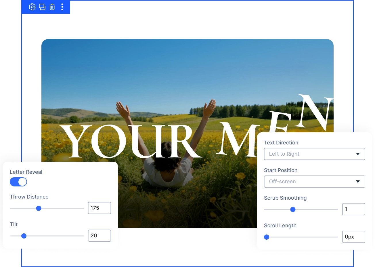 Divi Horizontal Scrolling Text Animation by DiviMotion