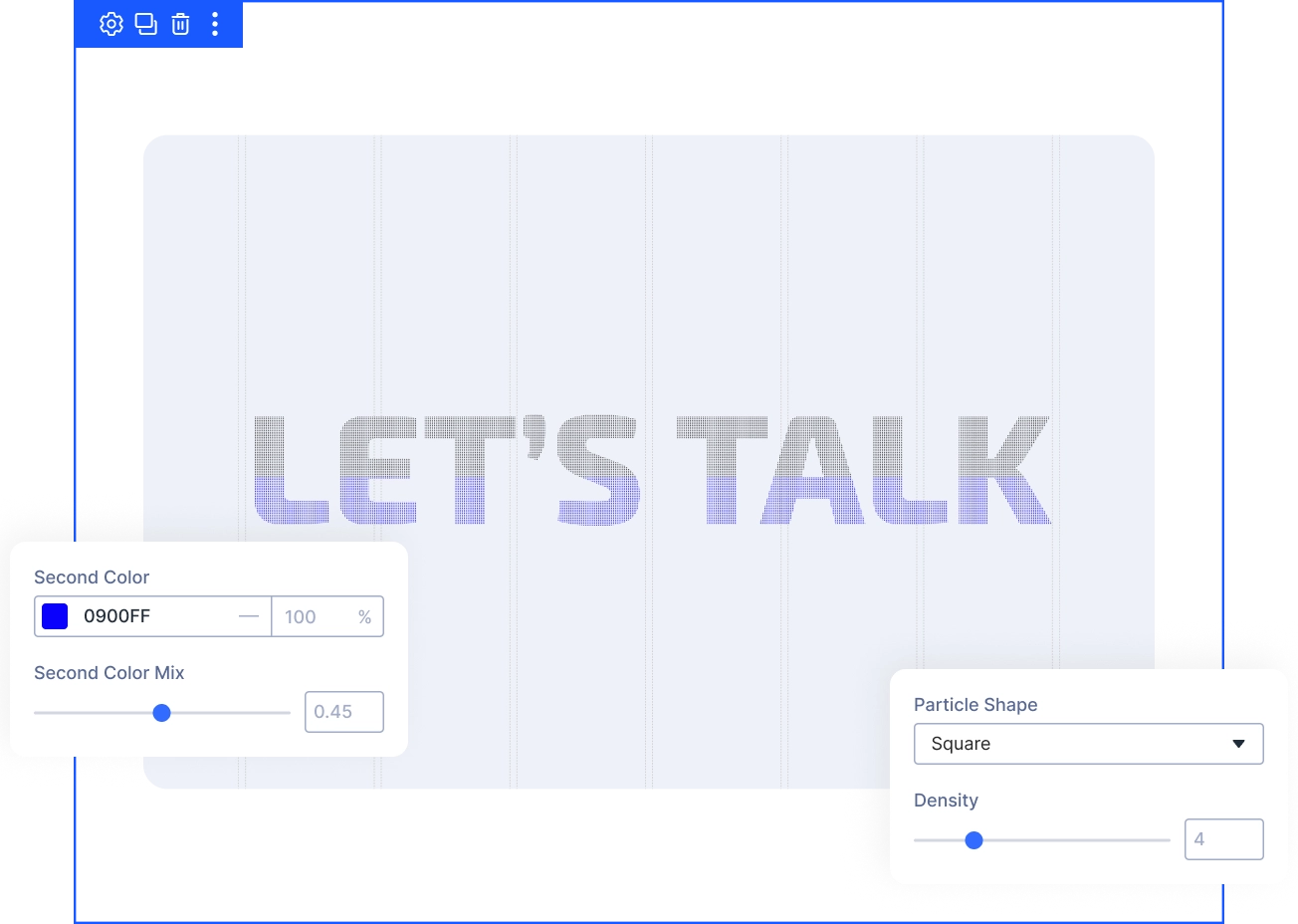 Divi Particle Text brand style settings